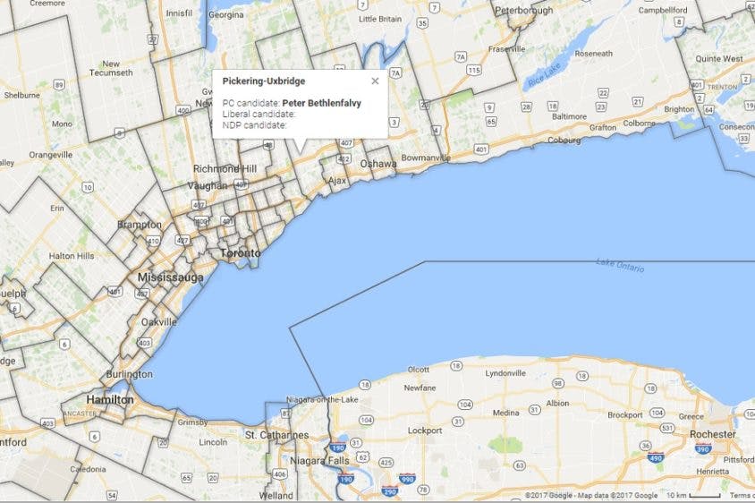 Nominated candidates for the 2018 Ontario provincial election
