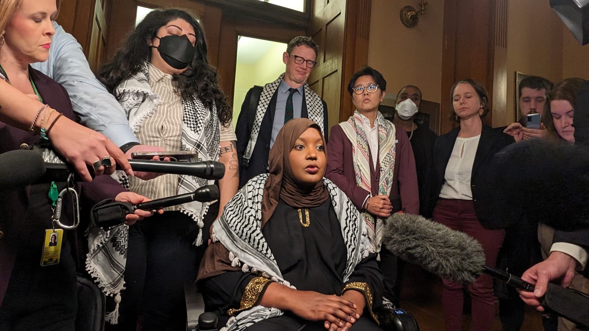 MPPs asked to leave the legislative chamber for defying the keffiyeh ban