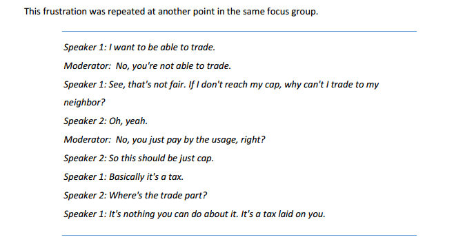 ‘I want to trade’: Confused scenes from a cap-and-trade focus group