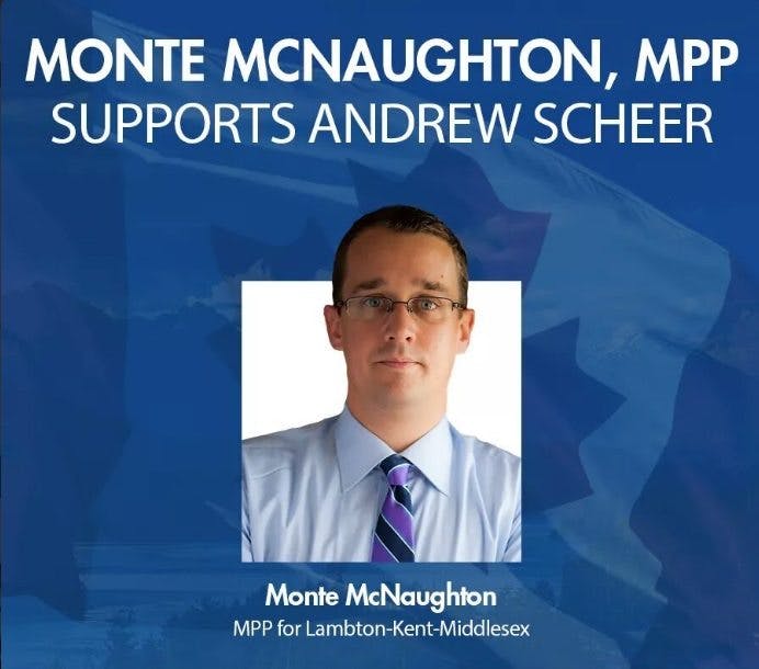 ‘A lot of his views line up with mine’: McNaughton backs Scheer for federal Tory leader
