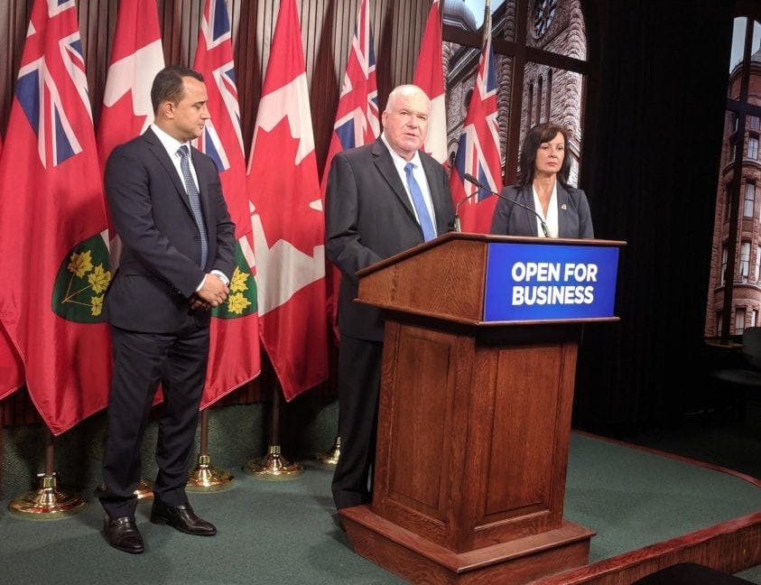 Regulation reductions coming, as is a sign on the border proclaiming Ontario is open for business: Minister