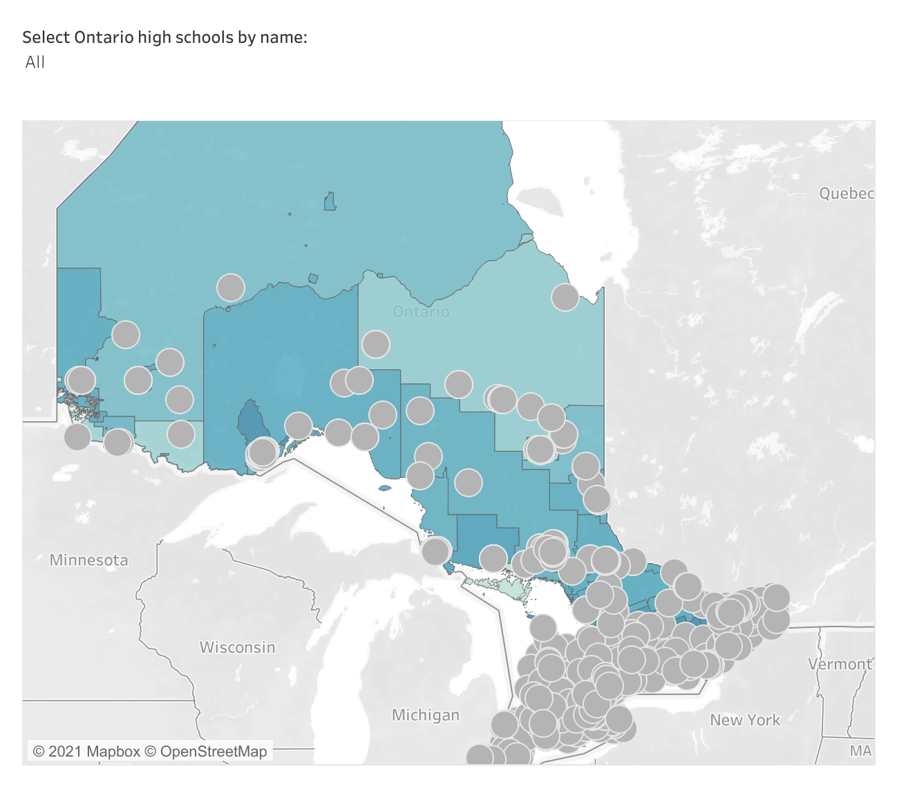Interactive: Find the vaccination rates around every high school in Ontario