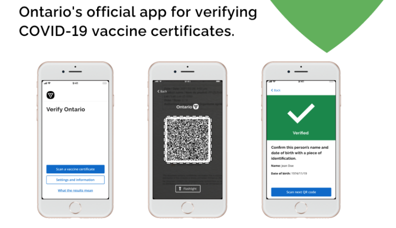Ontario rolls out vaccine QR codes and certification app for businesses